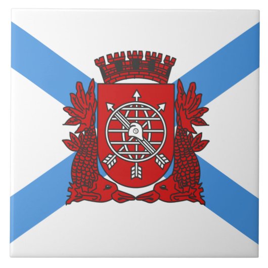 Flagge von Rio de Janeiro (Brasilien) Fliese (Vorderseite)