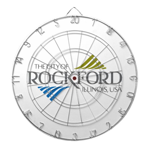 Flagge von Rockford (Illinois) Dartscheibe (vorne)