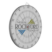 Flagge von Rockford (Illinois) Dartscheibe (Vorderseite Links)