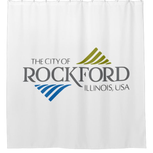 Flagge von Rockford (Illinois) Duschvorhang (Vorderseite)