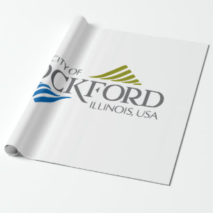 Flagge von Rockford (Illinois) Geschenkpapier