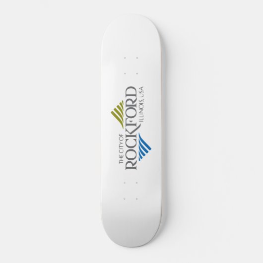 Flagge von Rockford (Illinois) Skateboard (Vorderseite)