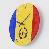 Flagge von Rumänien Große Wanduhr (Winkel)