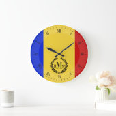 Flagge von Rumänien Große Wanduhr (Zuhause)