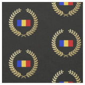 Flagge von Rumänien Stoff (Nahaufnahme)