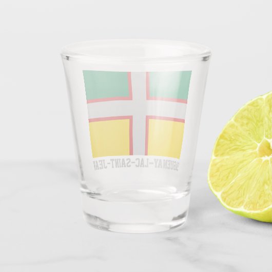 Flagge von Saguenay-Lac-Saint-Jean (QUÉBEC) Schnapsglas (Rückseite)
