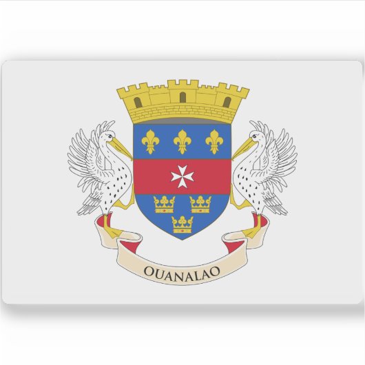 Flagge von Saint Barthélemy Aufkleber (Vorderseite)