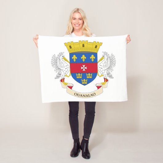 Flagge von Saint-Barthélemy Fleecedecke (Beispiel)