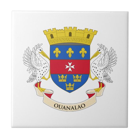Flagge von Saint-Barthélemy Fliese (Vorderseite)