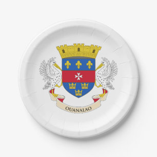 Flagge von Saint-Barthélemy Pappteller