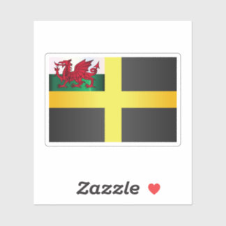 Flagge von Saint David Of Wales Aufkleber