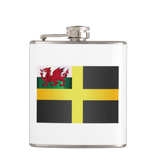 Flagge von Saint David of Wales Flachmann