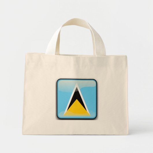 Flagge von Saint Lucia Mini Stoffbeutel (Vorne)