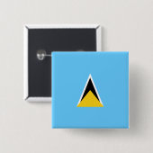 Flagge von Saint Lucia (St. Lucia) (Karibik) Button (Vorne & Hinten)
