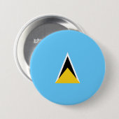 Flagge von Saint Lucia (St. Lucia) (Karibik) Button (Vorne & Hinten)