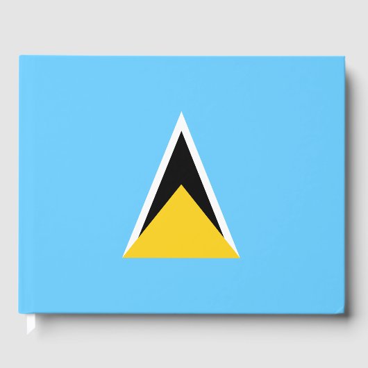 Flagge von Saint Lucia (St. Lucia) (Karibik) Gästebuch (Vorderseite)