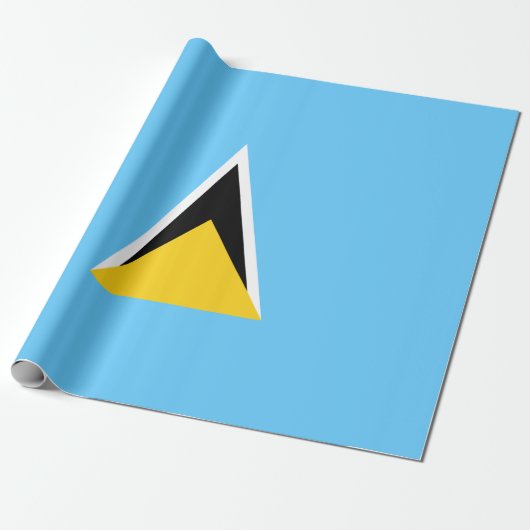 Flagge von Saint Lucia (St. Lucia) (Karibik) Geschenkpapier (Ungerollt)
