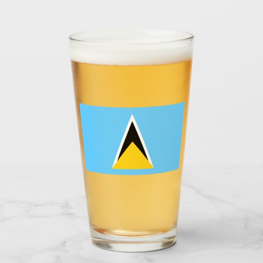 Flagge von Saint Lucia (St. Lucia) (Karibik) Glas (Vorne (Gefüllt))