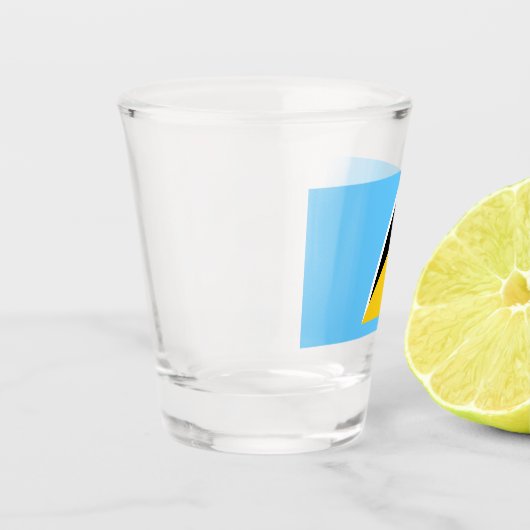 Flagge von Saint Lucia (St. Lucia) (Karibik) Schnapsglas (Links)