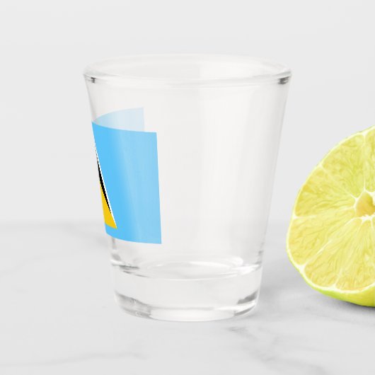 Flagge von Saint Lucia (St. Lucia) (Karibik) Schnapsglas (Rechts)