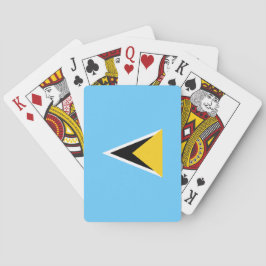 Flagge von Saint Lucia (St. Lucia) (Karibik) Spielkarten