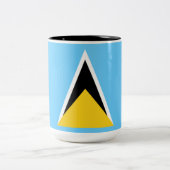 Flagge von Saint Lucia (St. Lucia) (Karibik) Zweifarbige Tasse (Mittel)