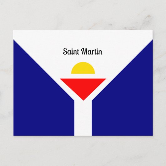 Flagge von Saint Martin Postkarte (Vorderseite)