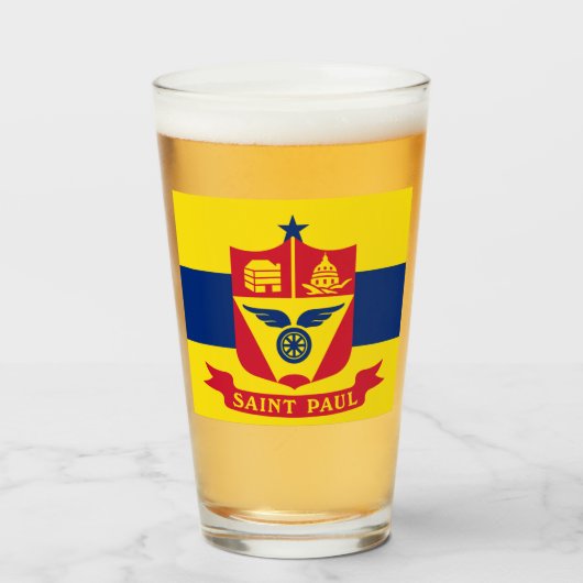 Flagge von Saint Paul (Minnesota) Glas (Vorne (Gefüllt))