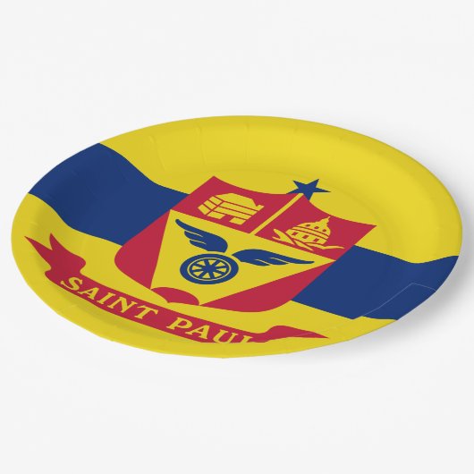 Flagge von Saint Paul (Minnesota) Pappteller (Schrägansicht)