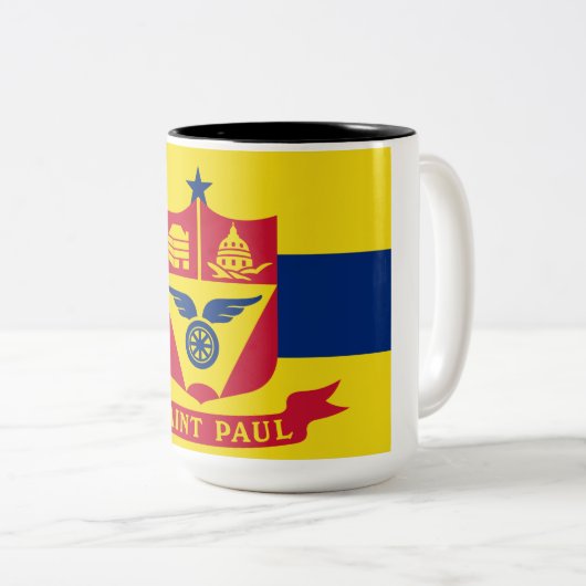 Flagge von Saint Paul (Minnesota) Zweifarbige Tasse (VorderseiteRechts)