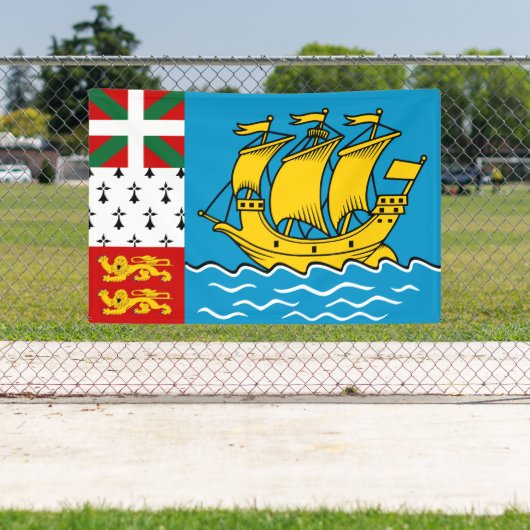 Flagge von Saint Pierre und Miquelon Banner (Insitu)