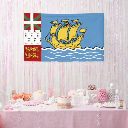 Flagge von Saint Pierre und Miquelon Banner (Party)