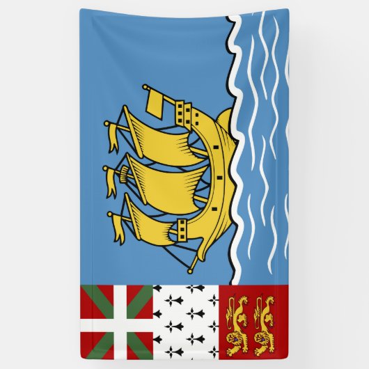 Flagge von Saint Pierre und Miquelon Banner (Vertikal)