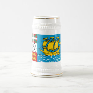 Flagge von Saint-Pierre und Miquelon Bierglas