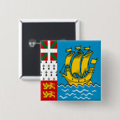 Flagge von Saint Pierre und Miquelon Button (Vorne & Hinten)