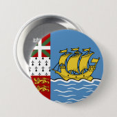 Flagge von Saint Pierre und Miquelon Button (Vorne & Hinten)