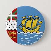 Flagge von Saint Pierre und Miquelon Button (Vorderseite)