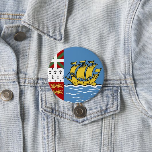 Flagge von Saint Pierre und Miquelon Button (Beispiel)