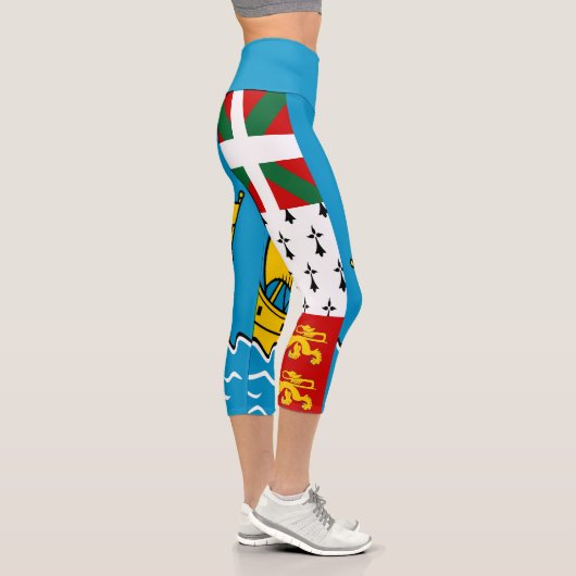 Flagge von Saint Pierre und Miquelon Capri Leggings (Rechts)