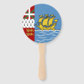 Flagge von Saint Pierre und Miquelon Fächer (Rückseite)
