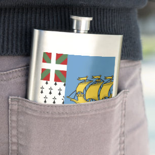 Flagge von Saint Pierre und Miquelon Flachmann