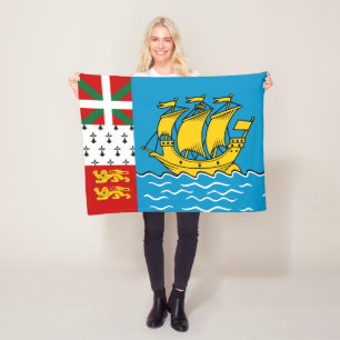 Flagge von Saint-Pierre und Miquelon Fleecedecke