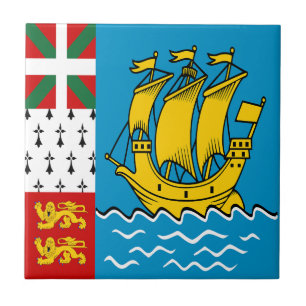 Flagge von Saint-Pierre und Miquelon Fliese