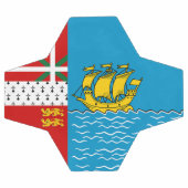 Flagge von Saint Pierre und Miquelon Fußball (Flach)