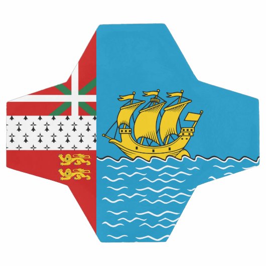 Flagge von Saint Pierre und Miquelon Fußball (Flach)