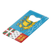 Flagge von Saint Pierre und Miquelon Geldbeutel Flaschenöffner (Vorderseite Schrägansicht)