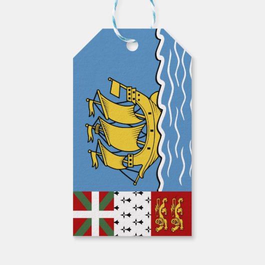 Flagge von Saint Pierre und Miquelon Geschenkanhänger (Rückseite)