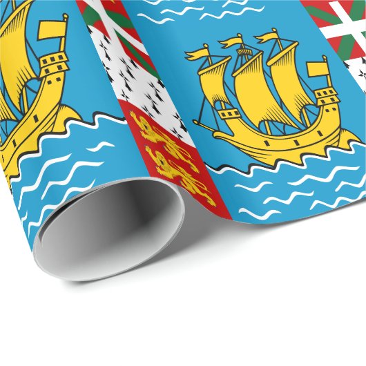 Flagge von Saint Pierre und Miquelon Geschenkpapier (Rolleneckpunkt)