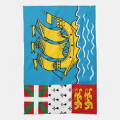 Flagge von Saint Pierre und Miquelon Geschirrtuch (Vertikal)