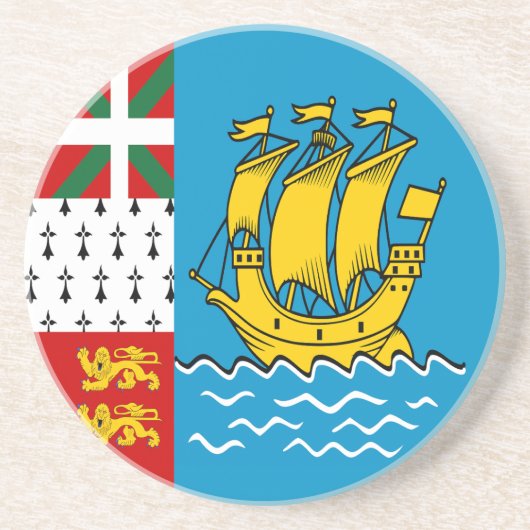 Flagge von Saint Pierre und Miquelon Getränkeuntersetzer (Vorne)